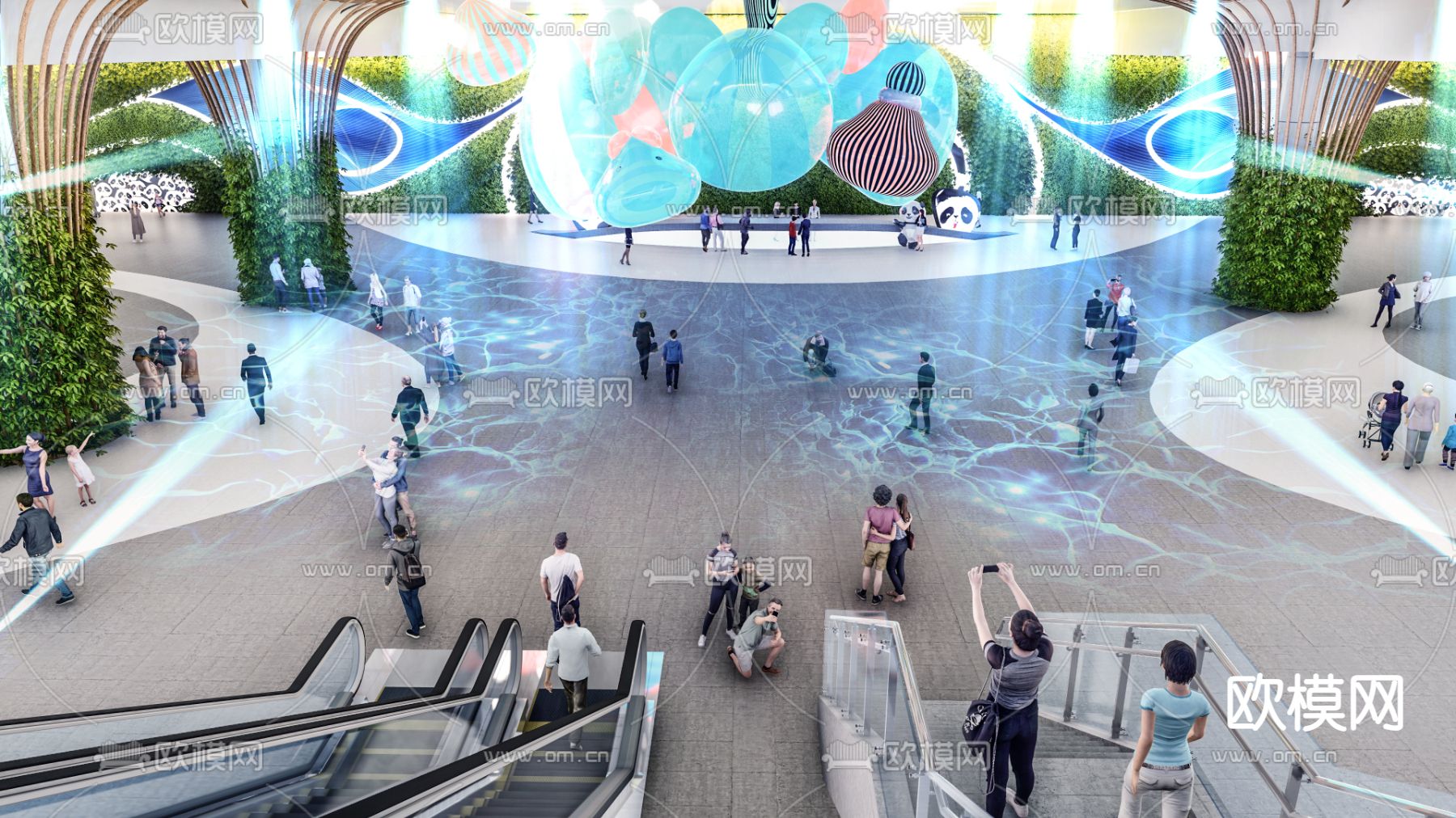 机场行李室 行李轨道su模型下载（渲染图3）