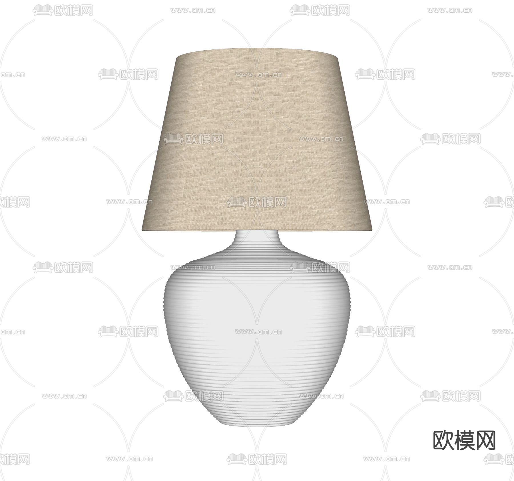 陶罐台灯su模型