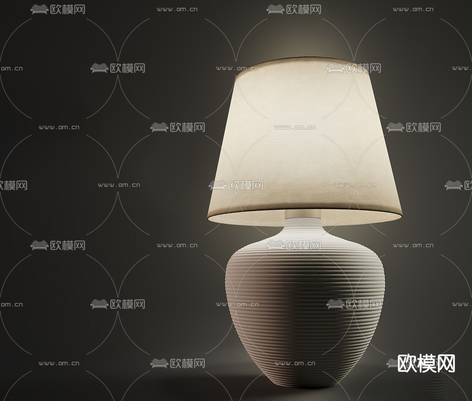 陶罐台灯su模型