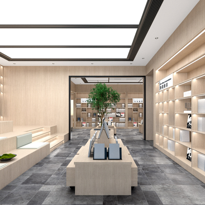  现代书店 书吧 阅览室su模型 