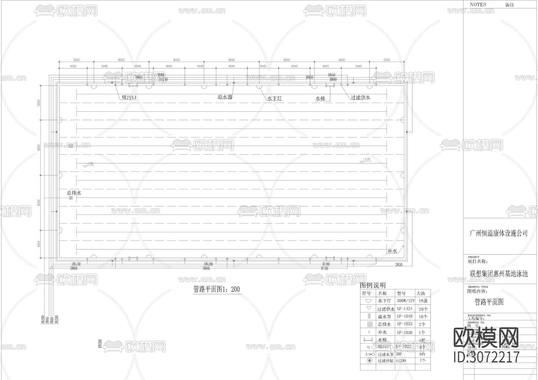 28个运动场 球场 泳池合集cad大样图下载（渲染图5）