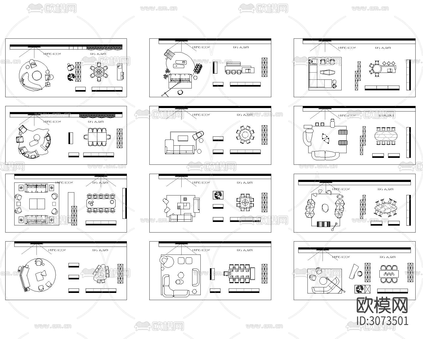 客厅沙发茶几cad图库下载（渲染图9）