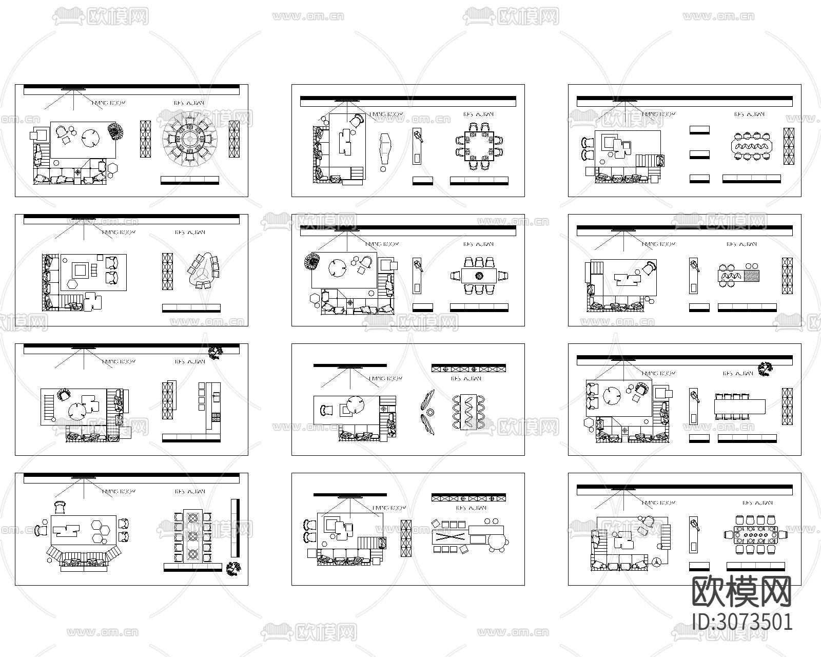 客厅沙发茶几cad图库下载（渲染图7）