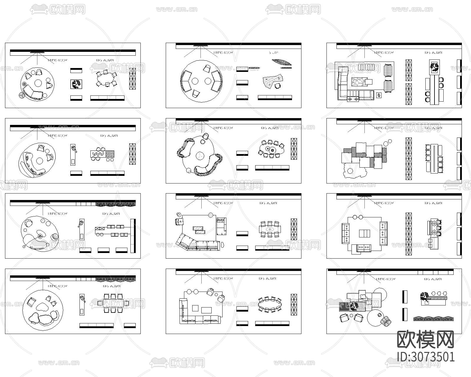 客厅沙发茶几cad图库下载（渲染图10）