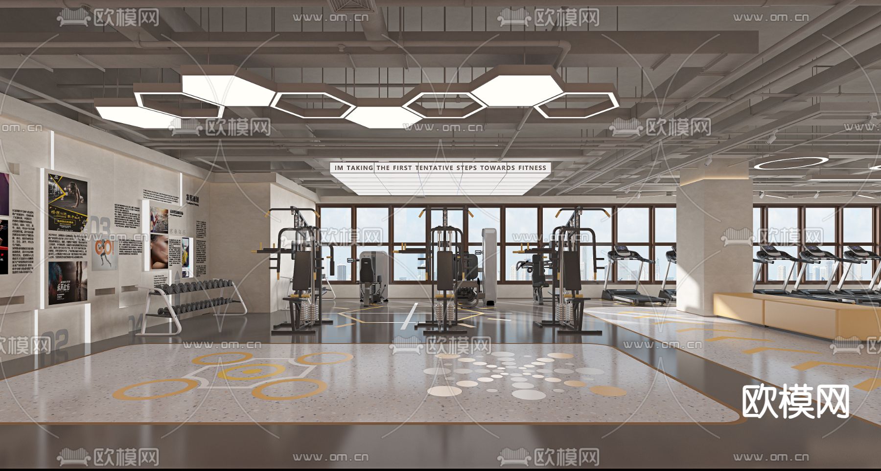 现代健身房3d模型下载（渲染图4）