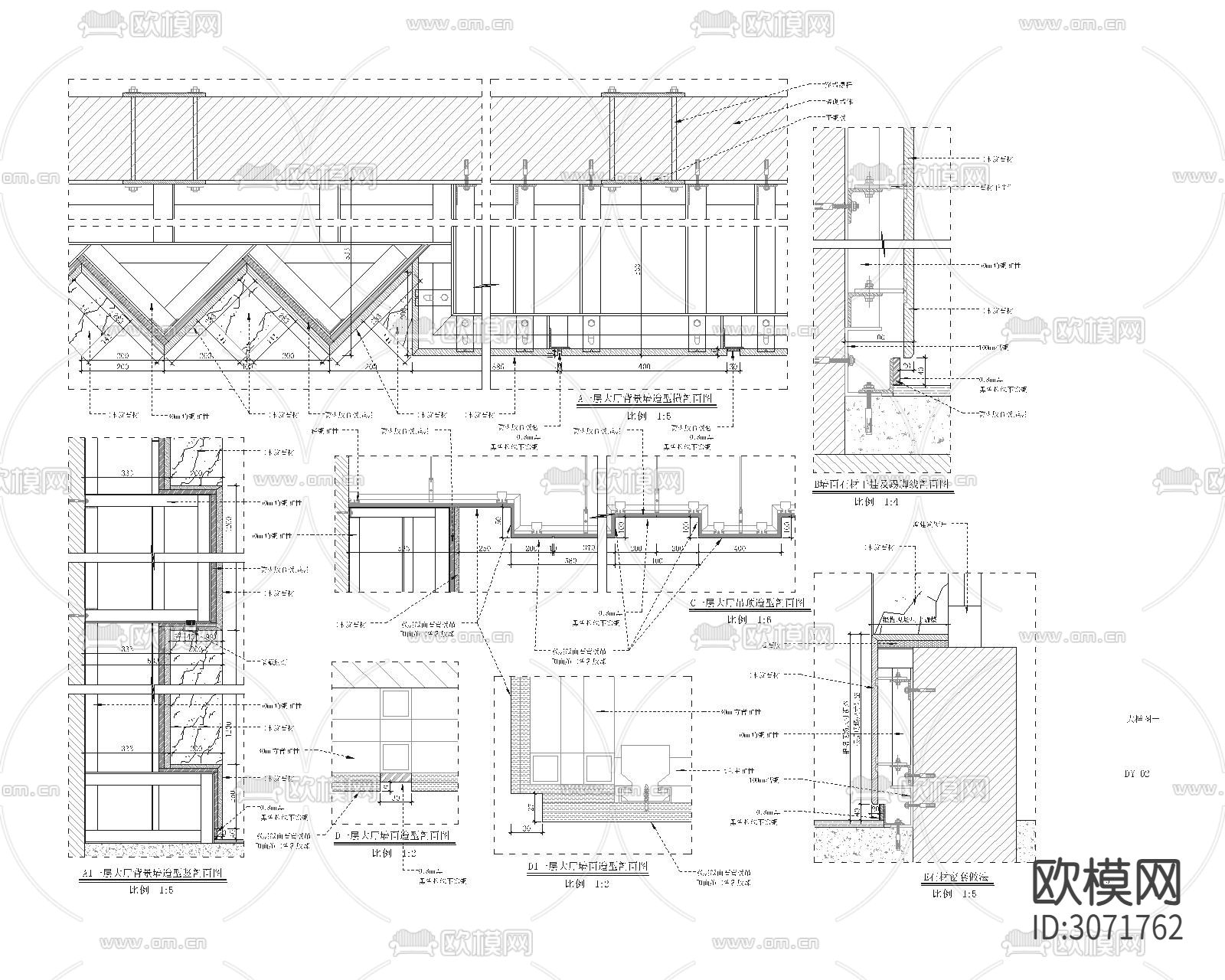 某现代办公楼cad施工图下载（渲染图4）