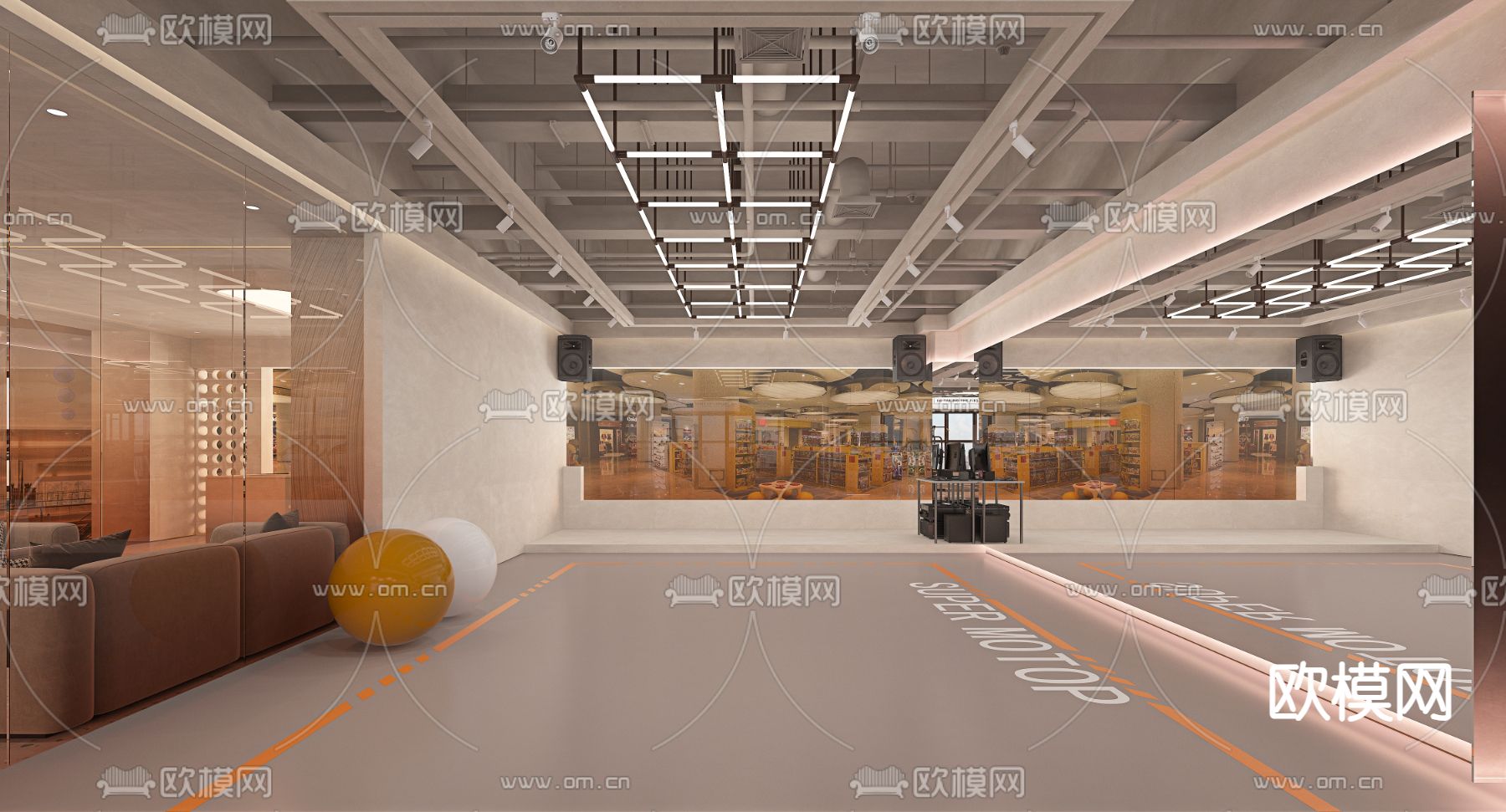 现代健身房3d模型下载（渲染图3）