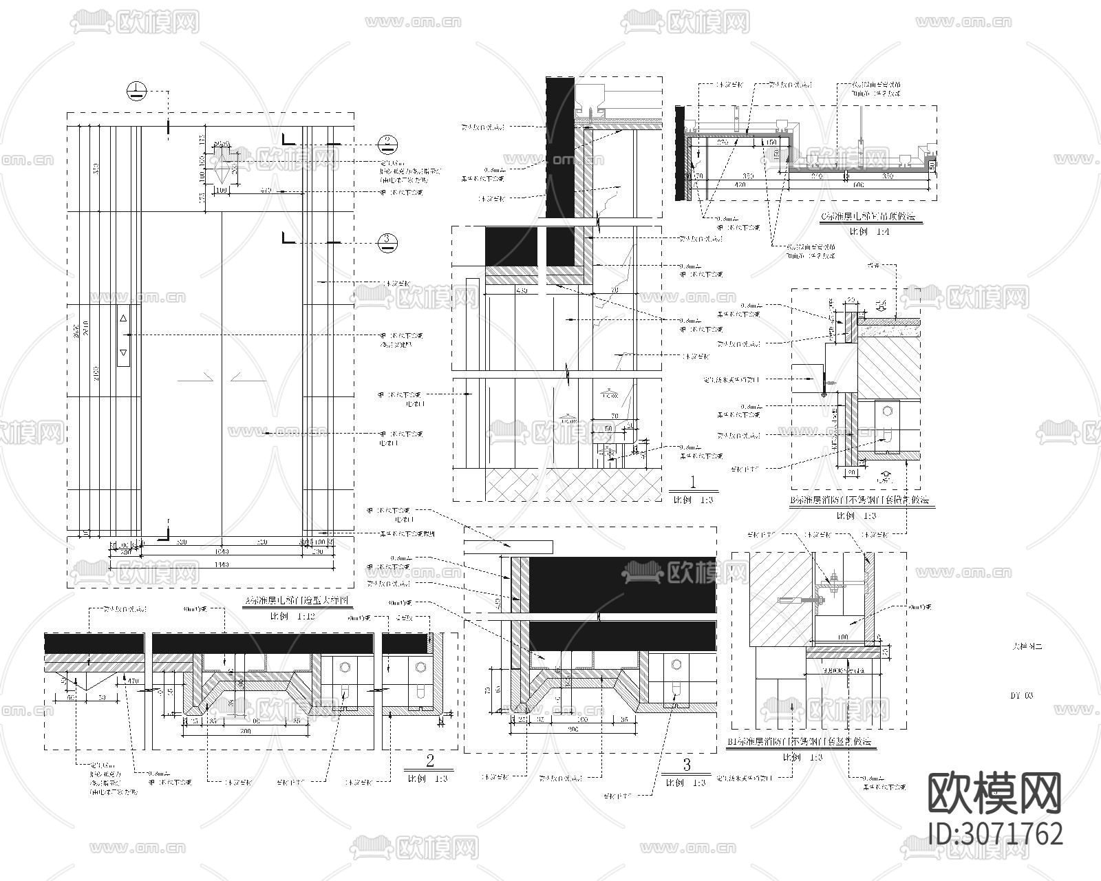 某现代办公楼cad施工图下载（渲染图2）