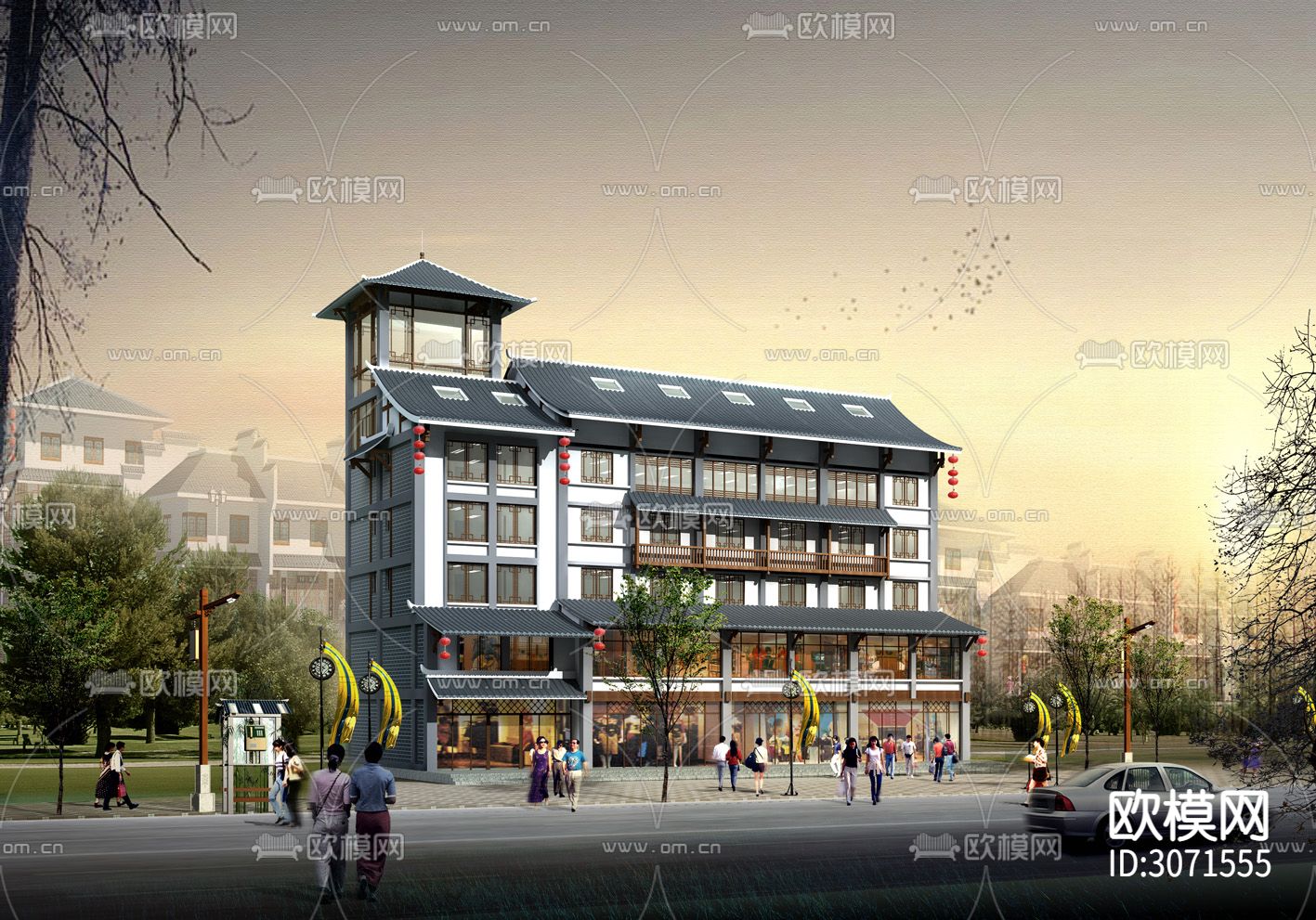 50套居民古建筑图纸cad施工图下载（渲染图7）