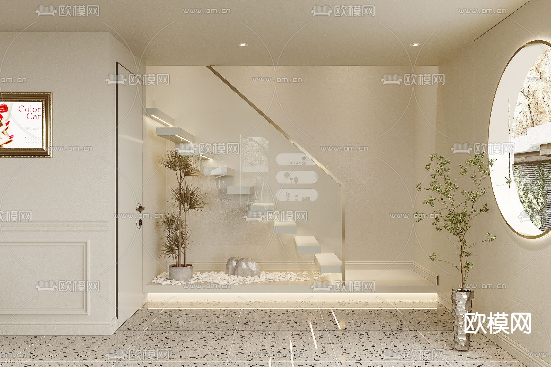 奶油风美容 美甲店3d模型下载（渲染图4）