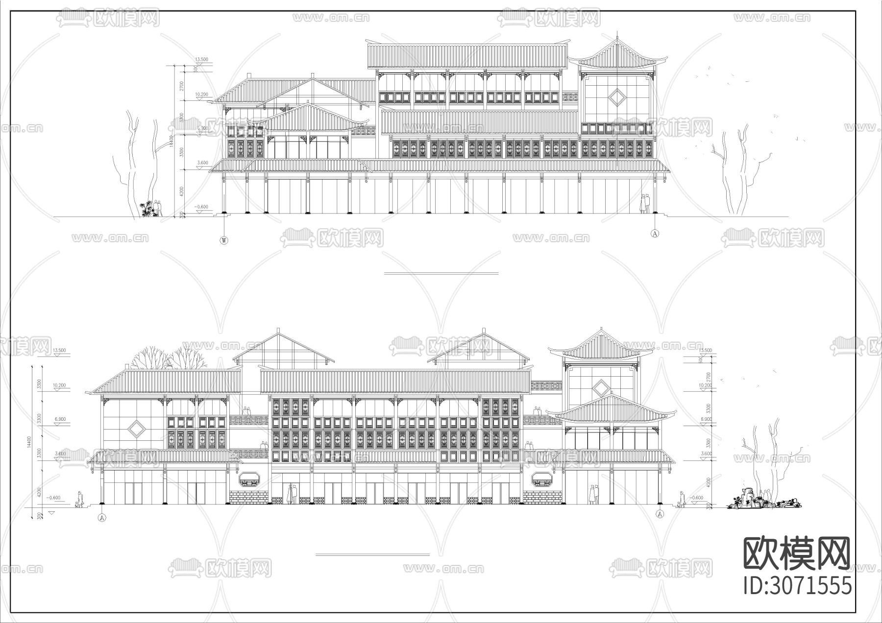50套居民古建筑图纸cad施工图下载（渲染图5）