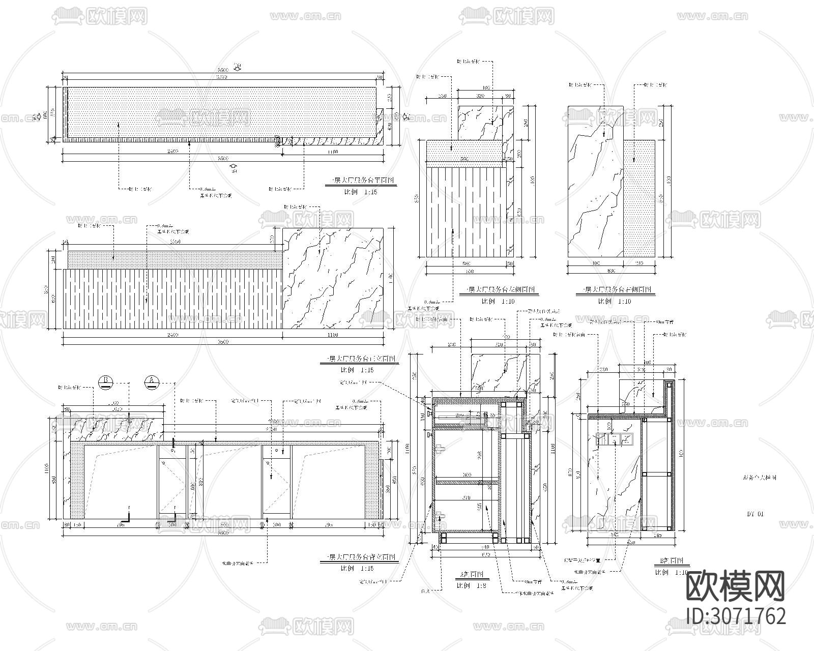 某现代办公楼cad施工图下载（渲染图1）