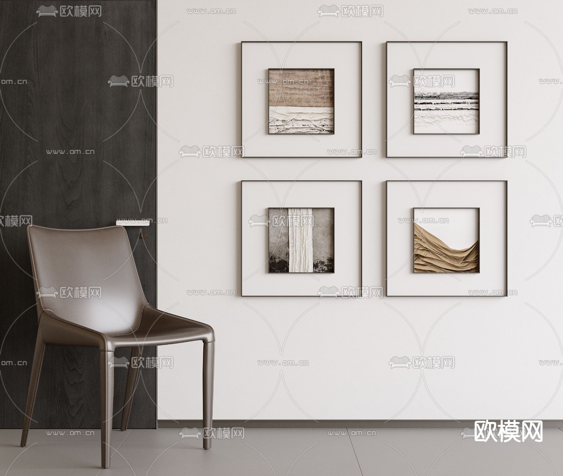 极简组合画 挂画 装饰画su模型下载（渲染图2）