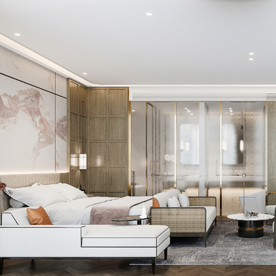 新中式酒店套房3d模型