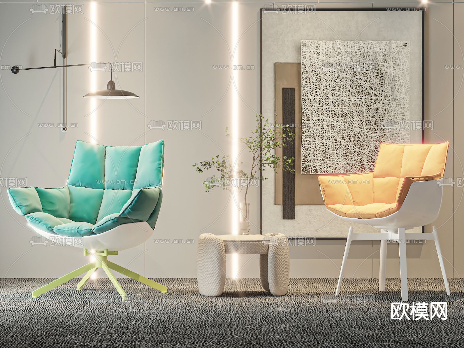 轻奢椅子 休闲椅 沙发椅3d模型下载