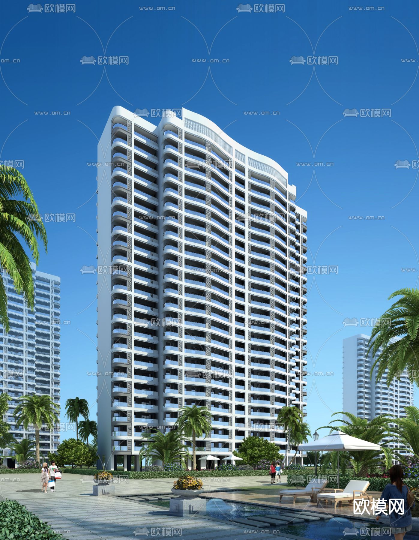 高层住宅外观3d模型下载