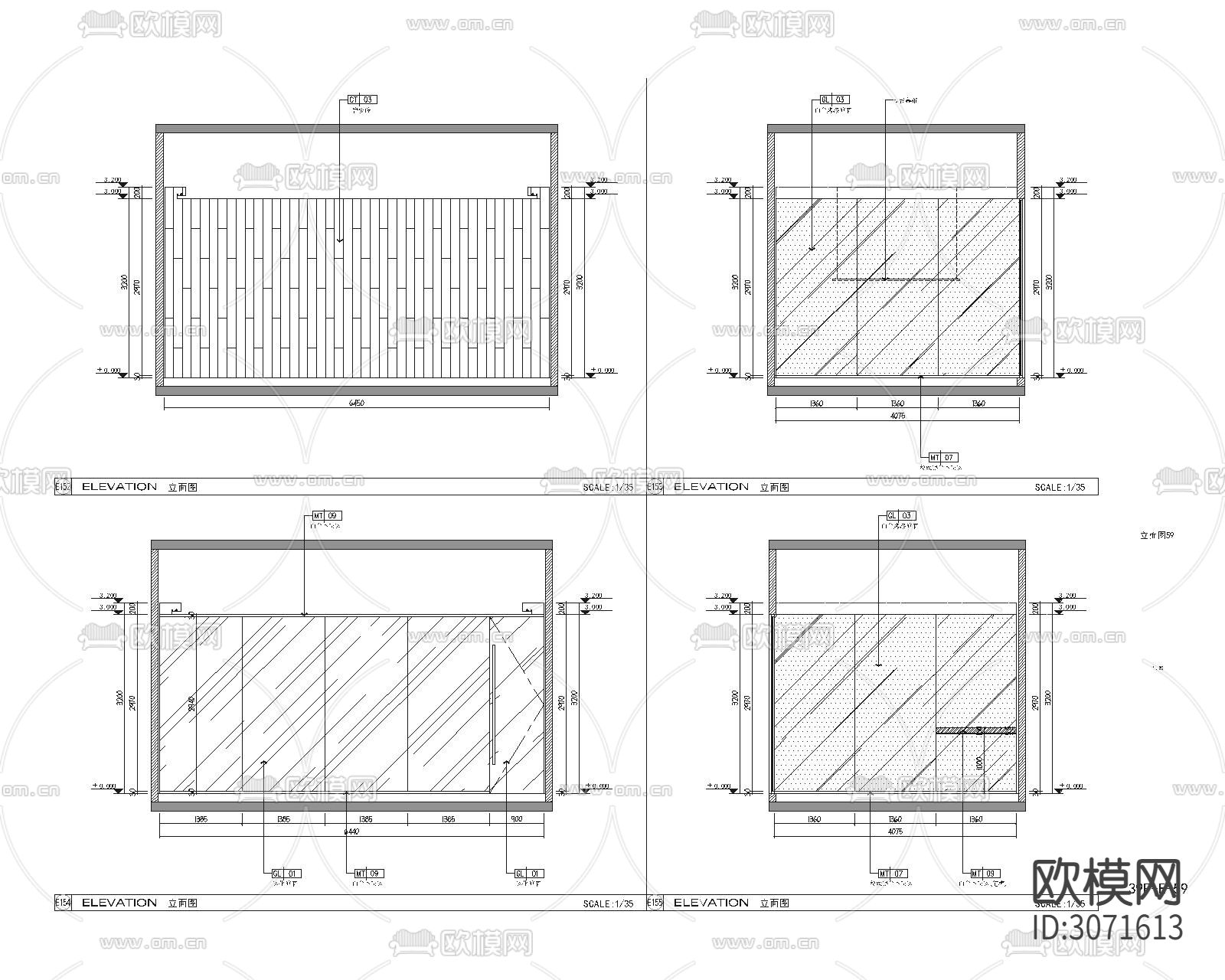 某办公楼整层cad施工图下载（渲染图3）
