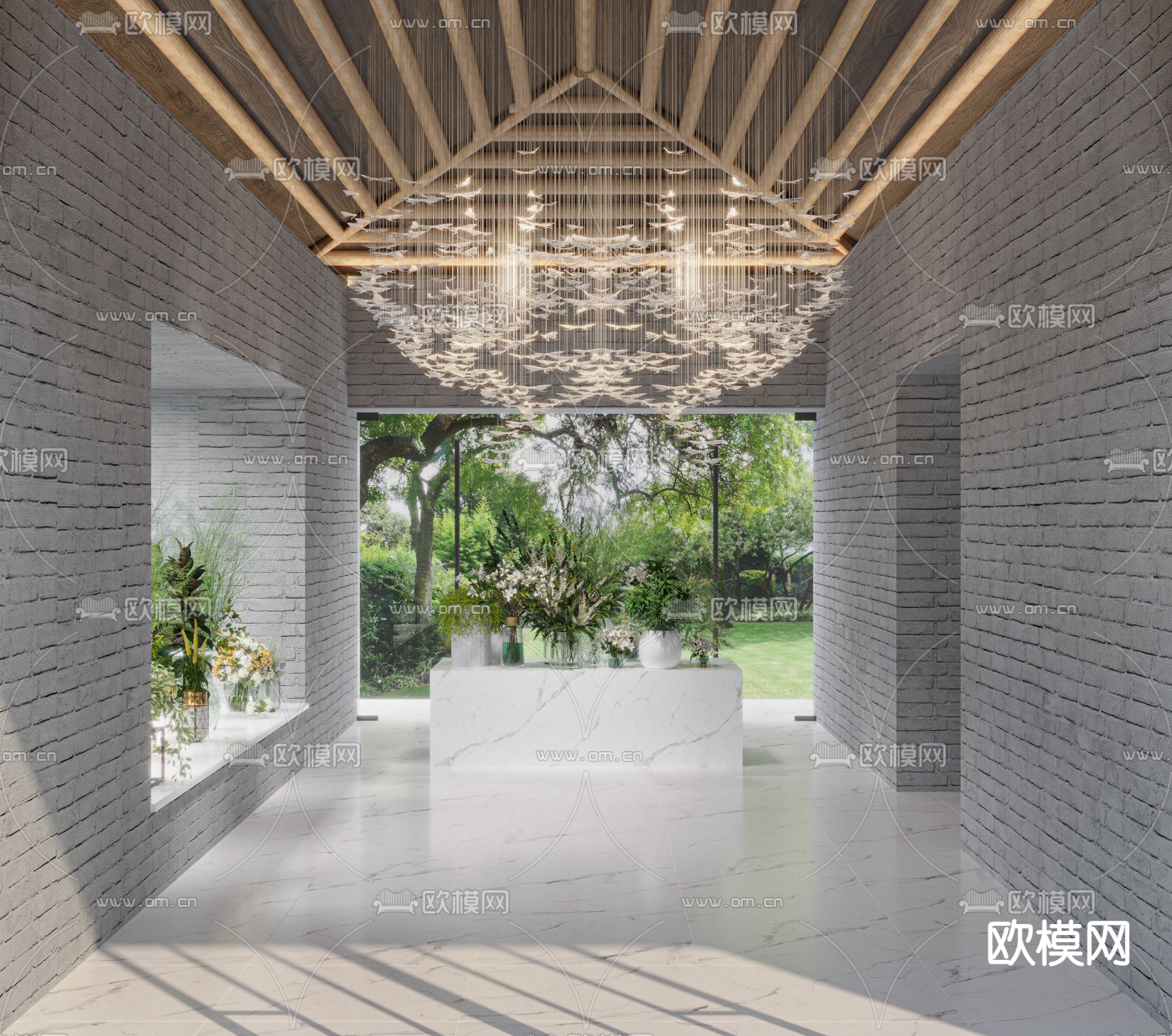 会所走廊 过道3d模型下载