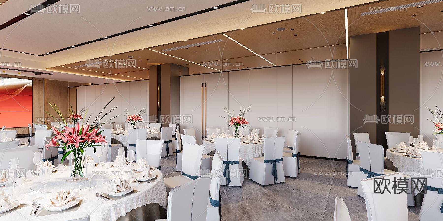 中式宴会厅3d模型下载（渲染图6）
