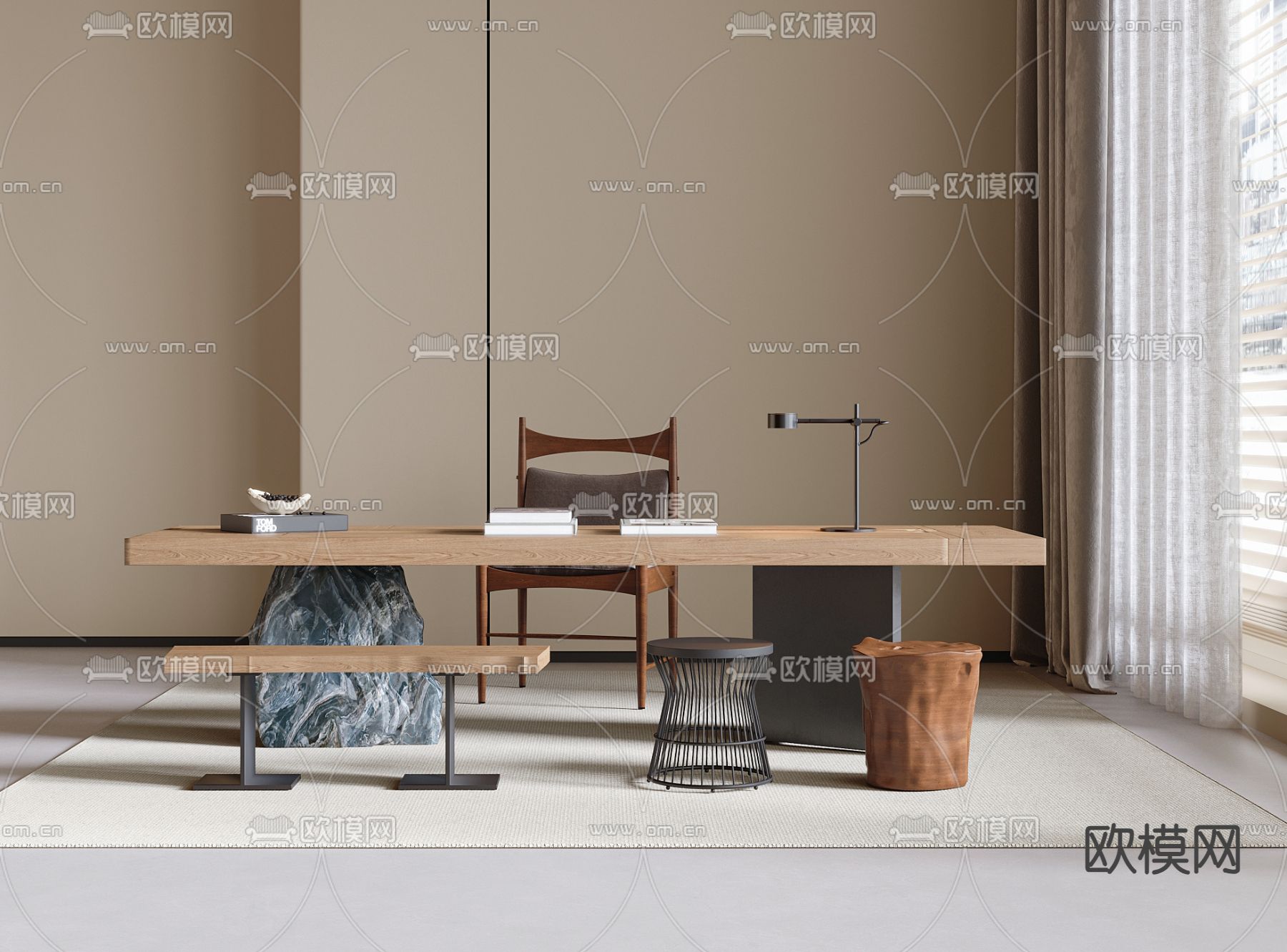 现代茶桌椅 茶台3d模型下载