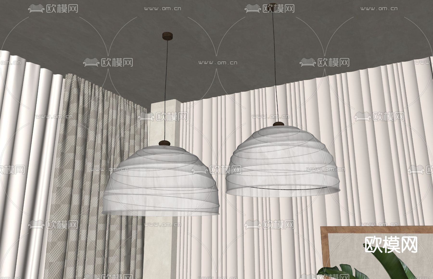 简欧吊灯su模型下载（渲染图1）