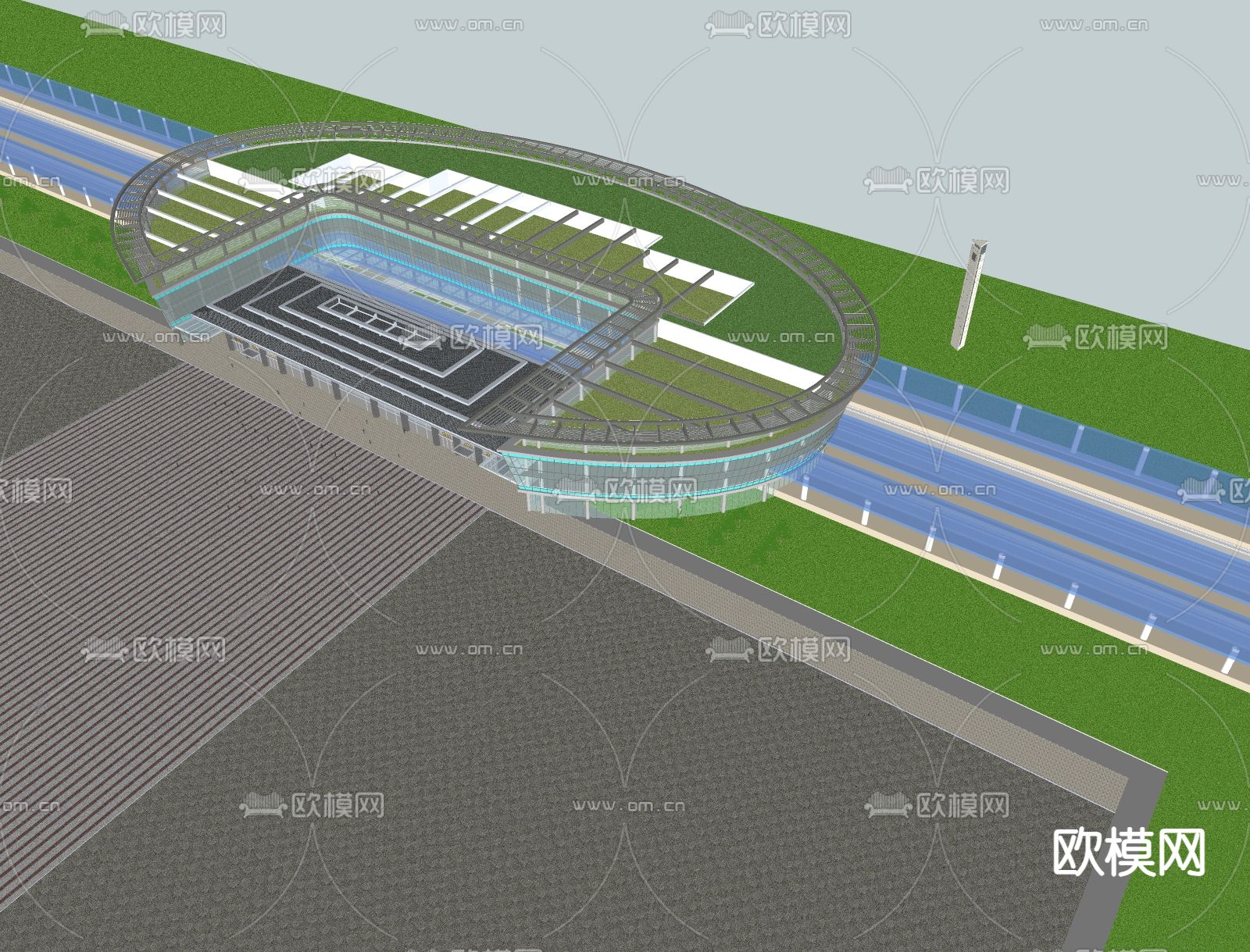 火车站su模型下载（渲染图4）