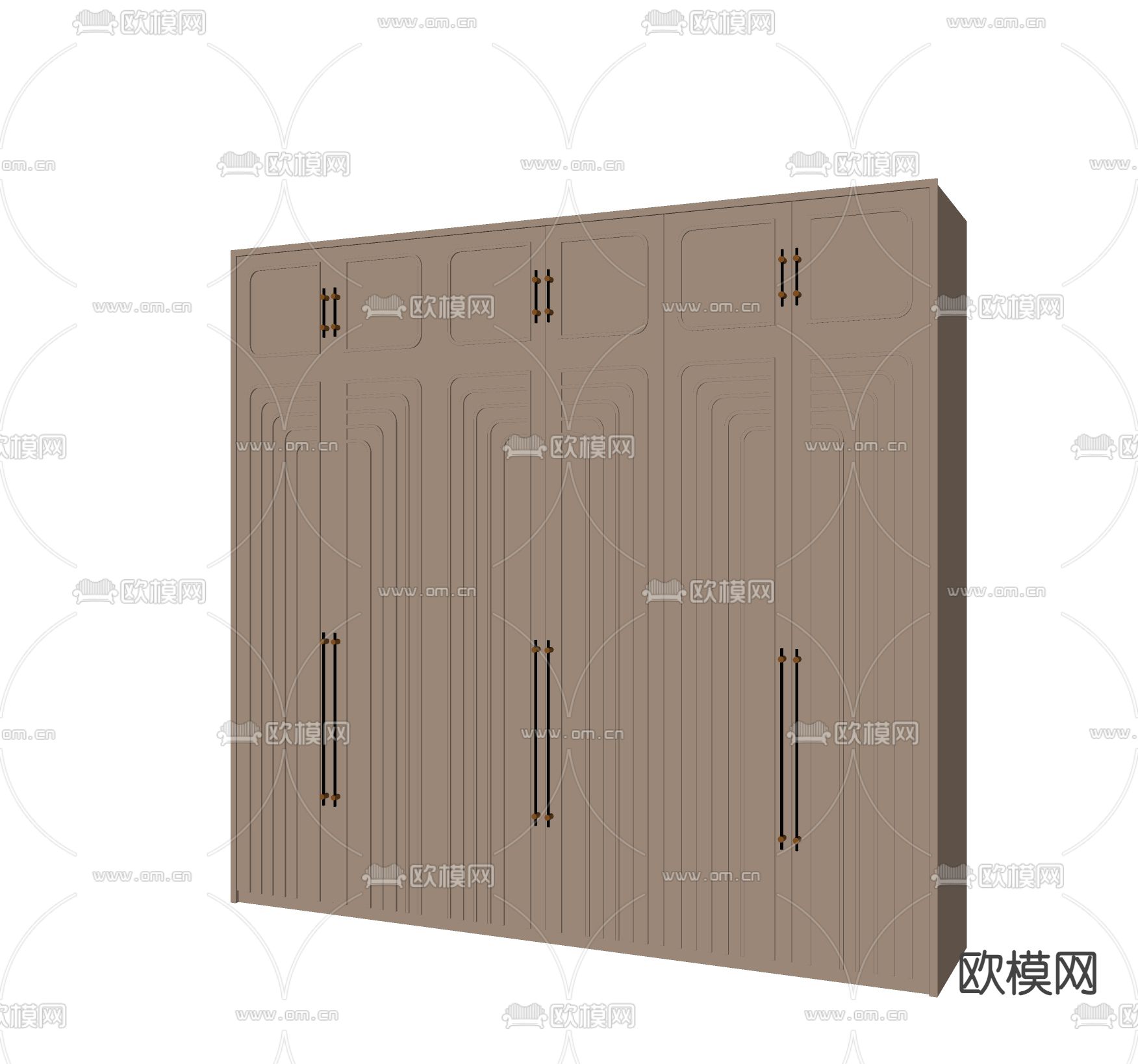简欧衣柜su模型下载（渲染图1）