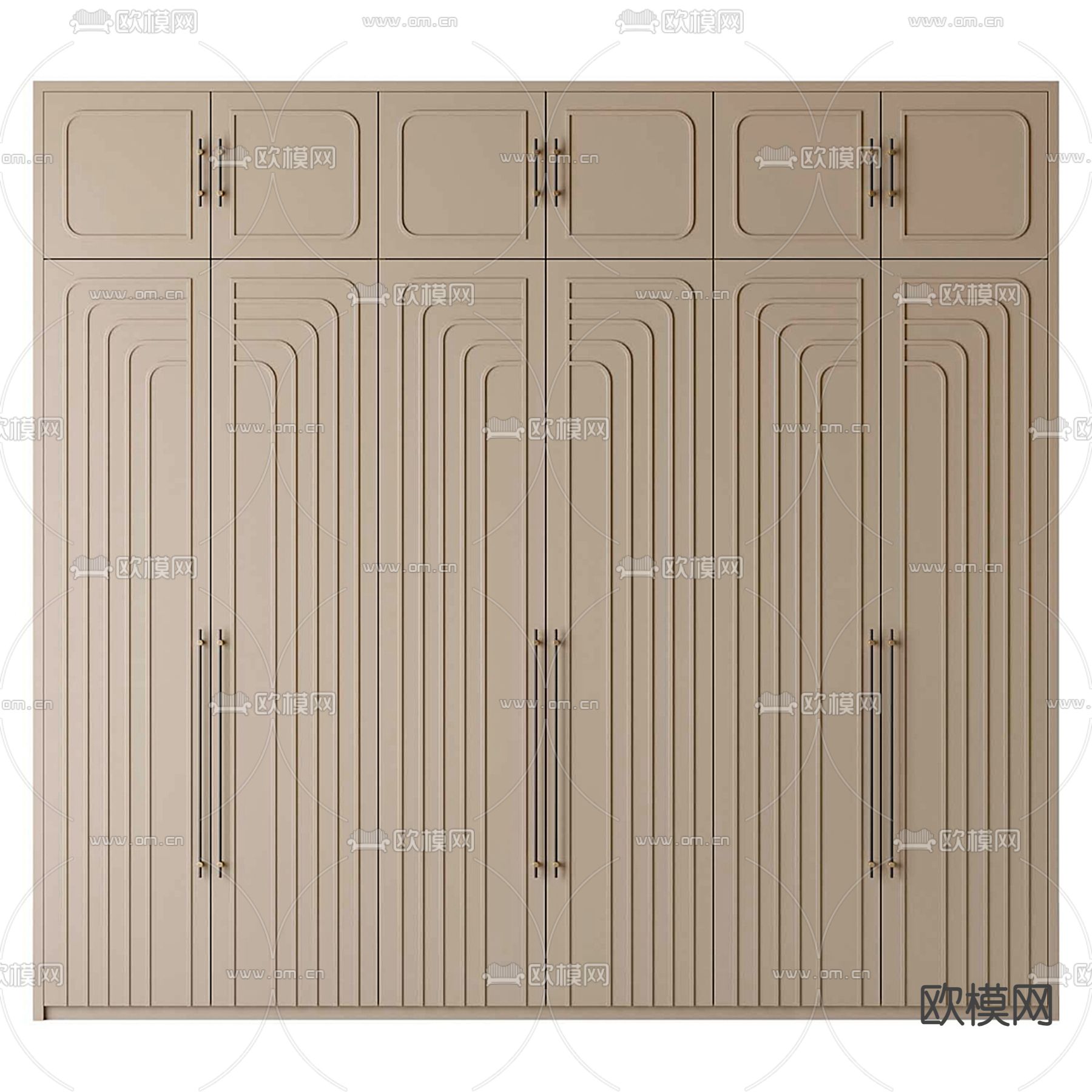 简欧衣柜 衣橱3d模型下载（渲染图2）