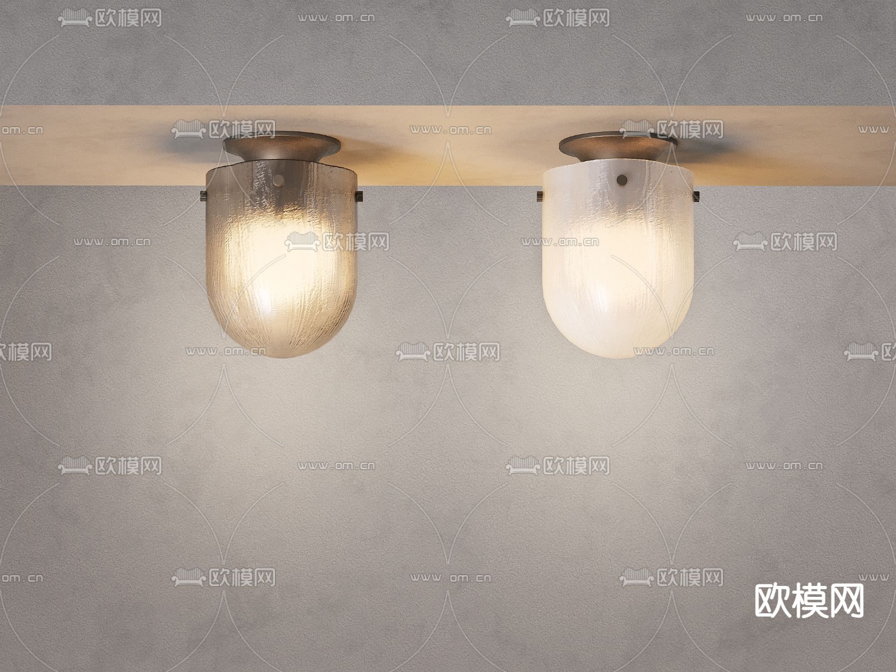 中古风吸顶灯 侘寂吸顶灯3d模型下载