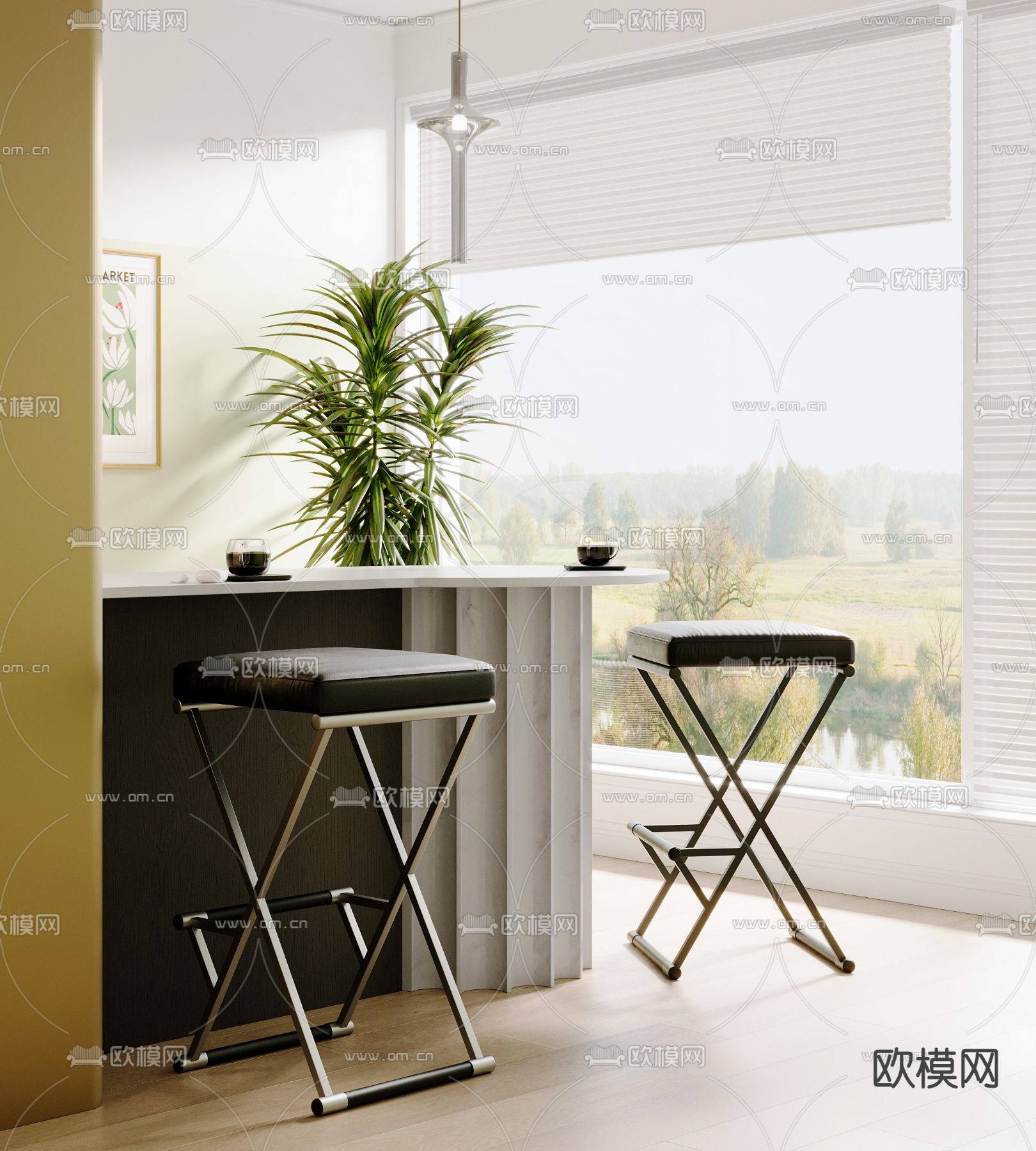 Vilac 皮革吧椅 吧凳 高脚凳3d模型下载