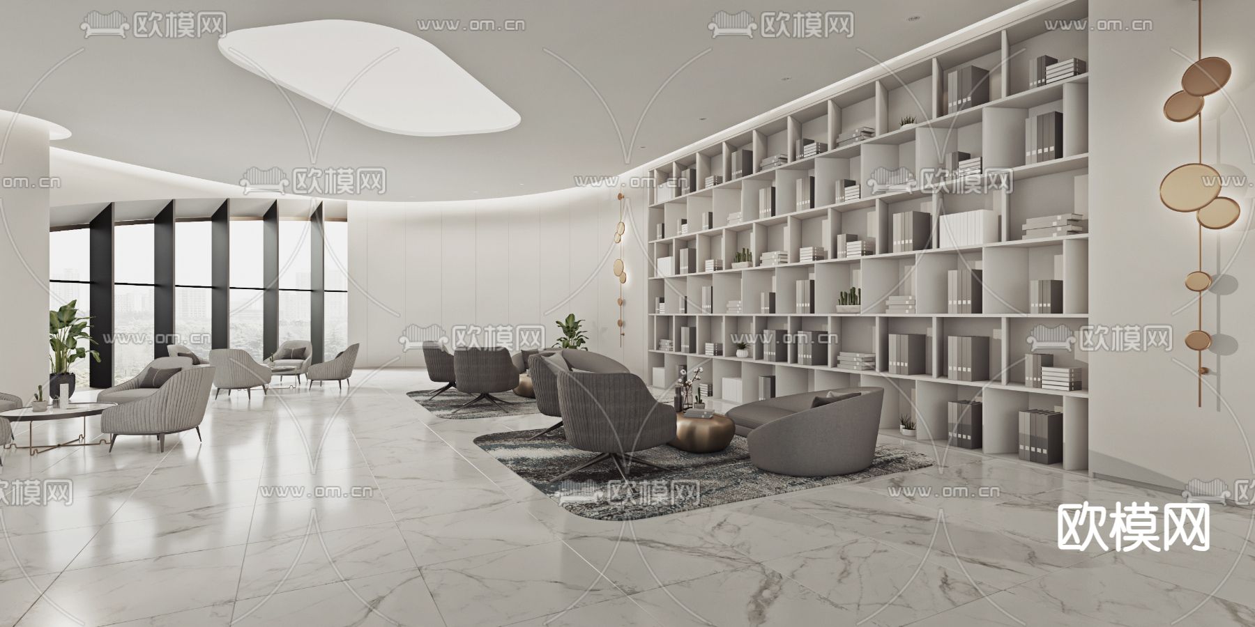 办公室休息区 洽谈区3d模型下载（渲染图1）