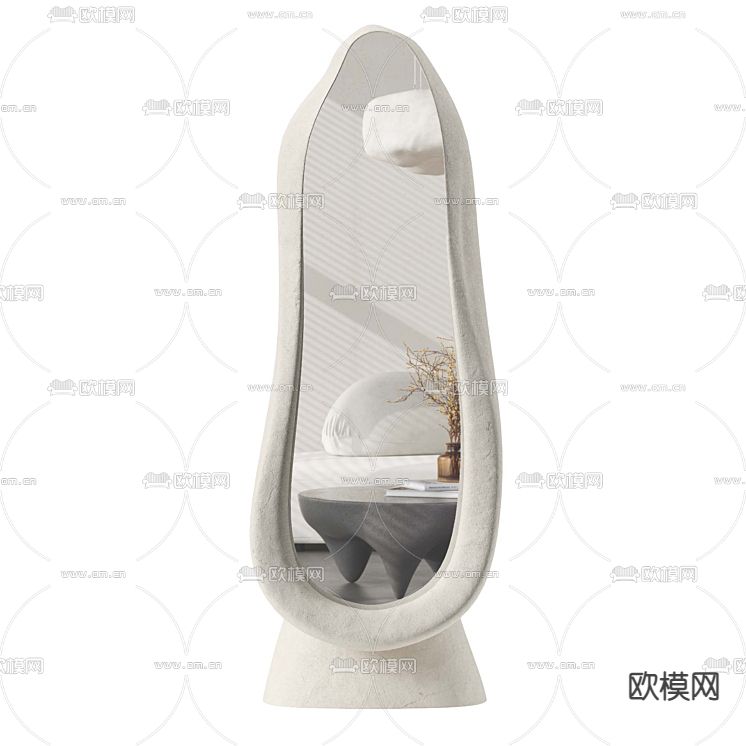 异形镜子 全身镜 穿衣镜3d模型下载（渲染图1）