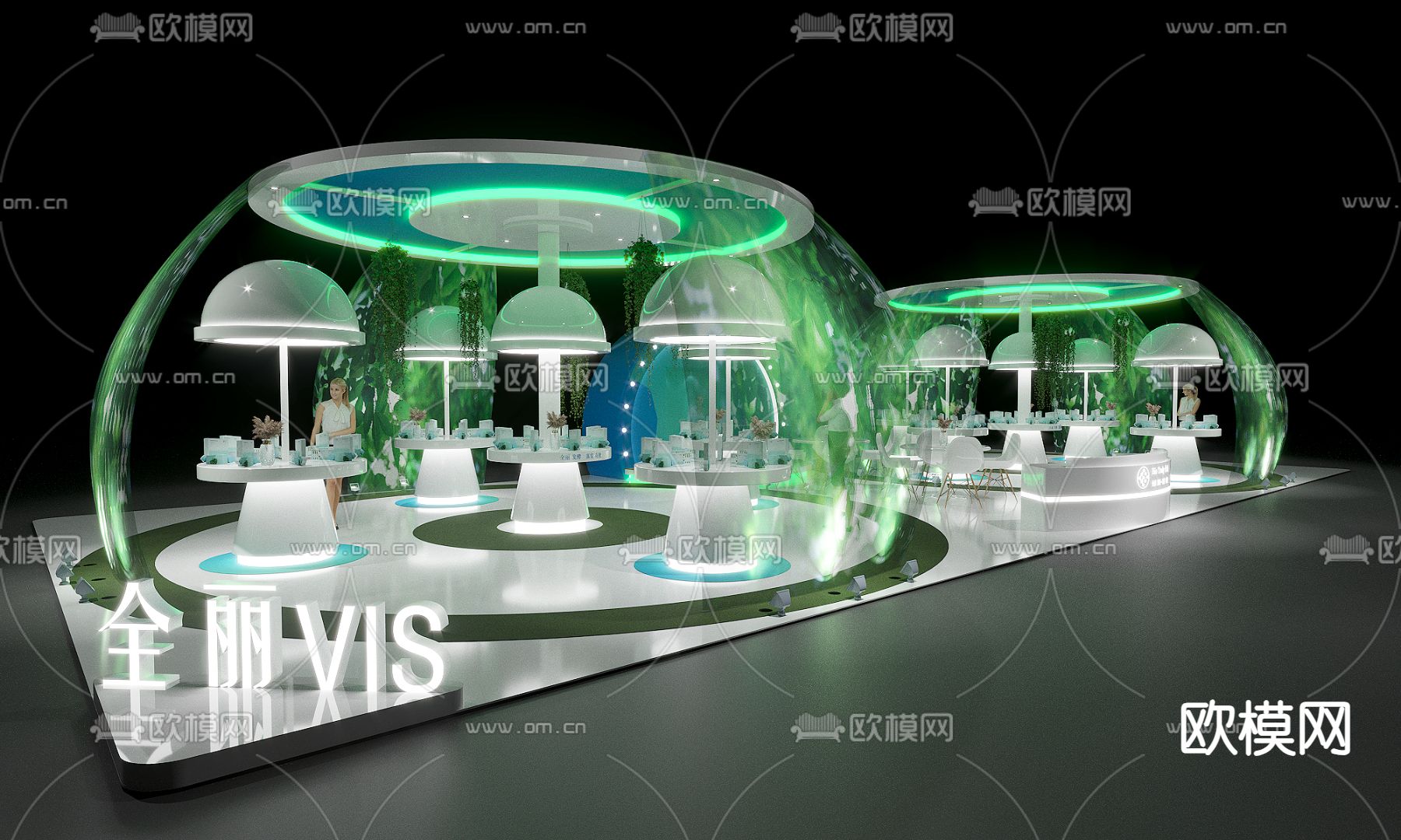 展览展台 美容展 美博会3d模型下载（渲染图1）