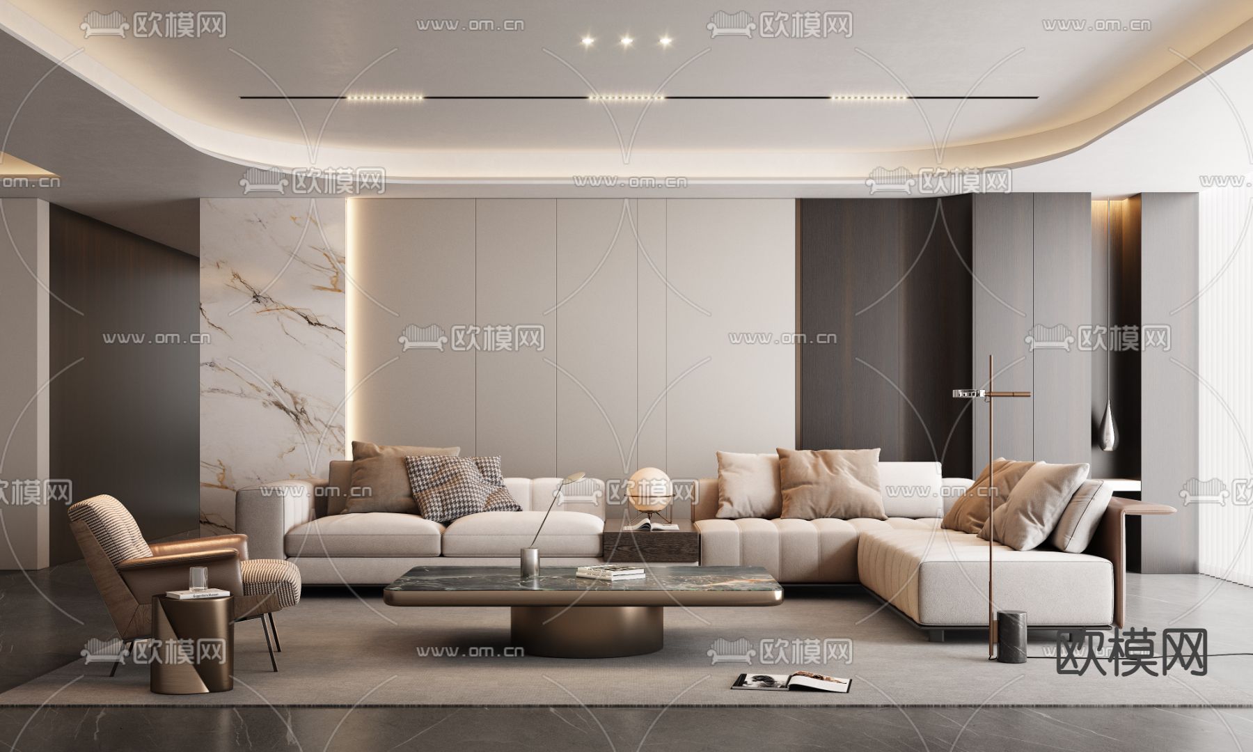 Minotti 客厅su模型下载（渲染图2）
