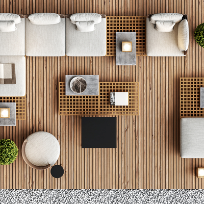  MINOTTI 户外沙发su模型 