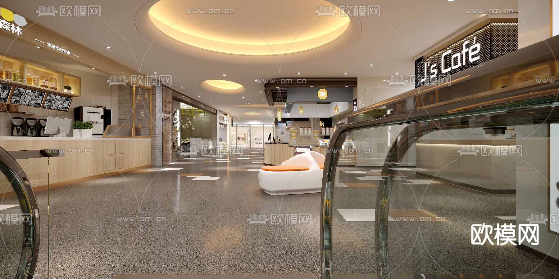 商场大厅 过道3d模型下载