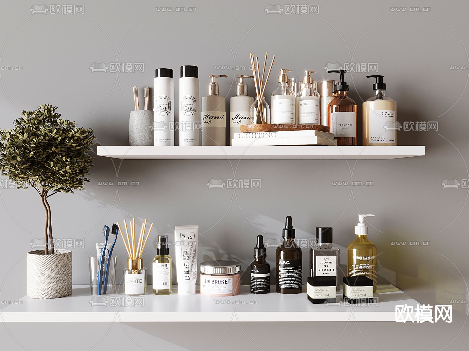 卫浴用品 洗护用品 化妆品 香水3d模型下载