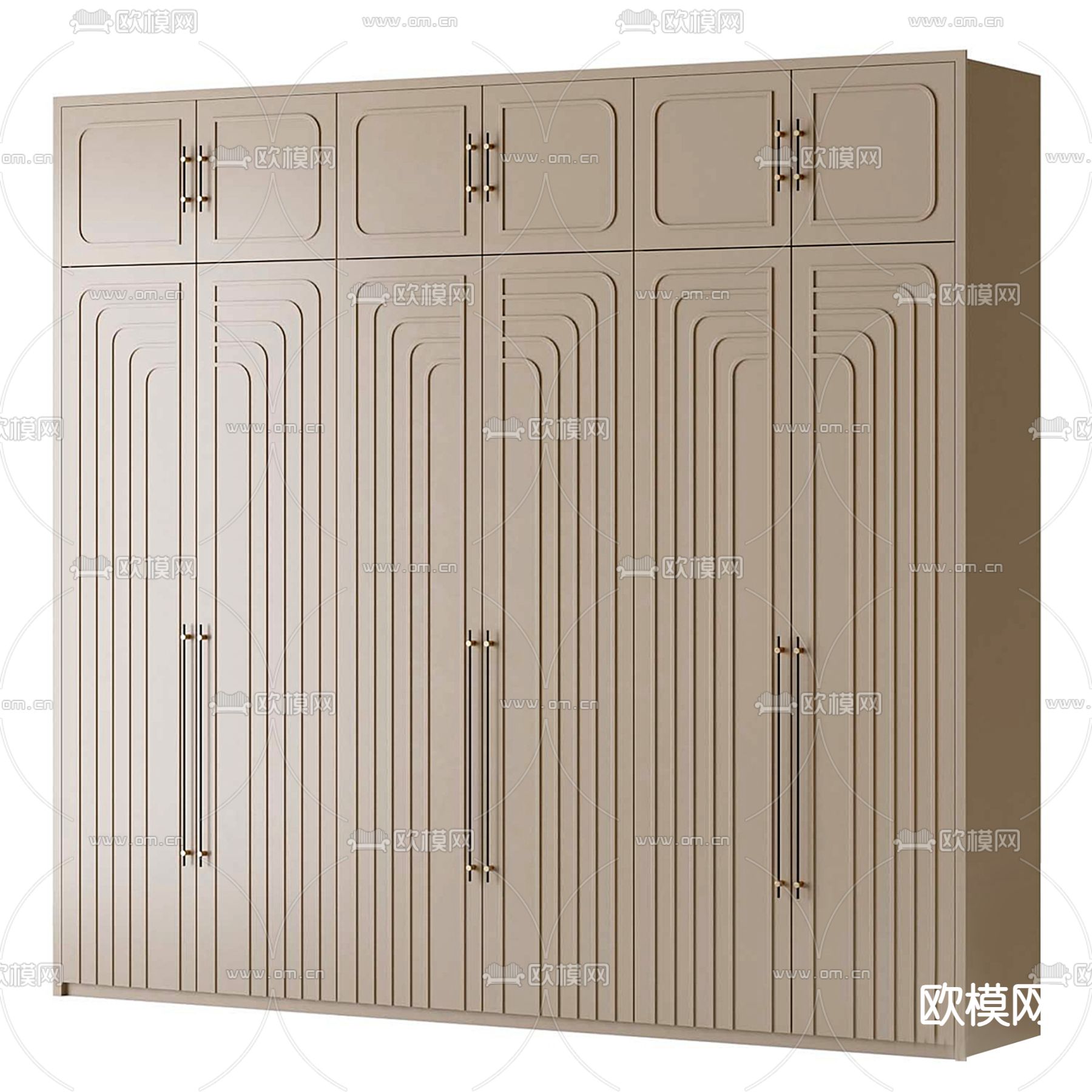 简欧衣柜 衣橱3d模型下载（渲染图1）