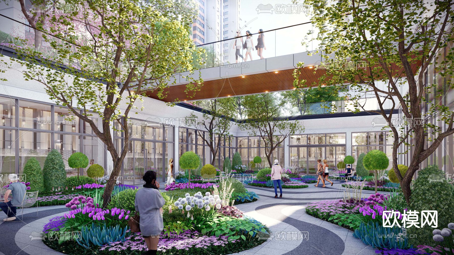 住宅社区鸟瞰su模型下载（渲染图3）