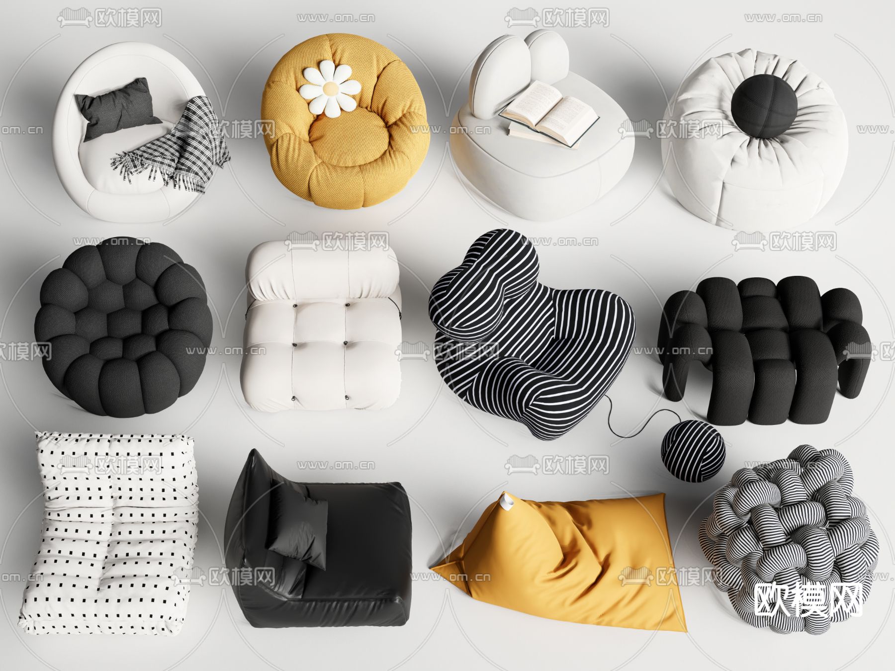 懒人沙发 豆包沙发 单人沙发3d模型下载