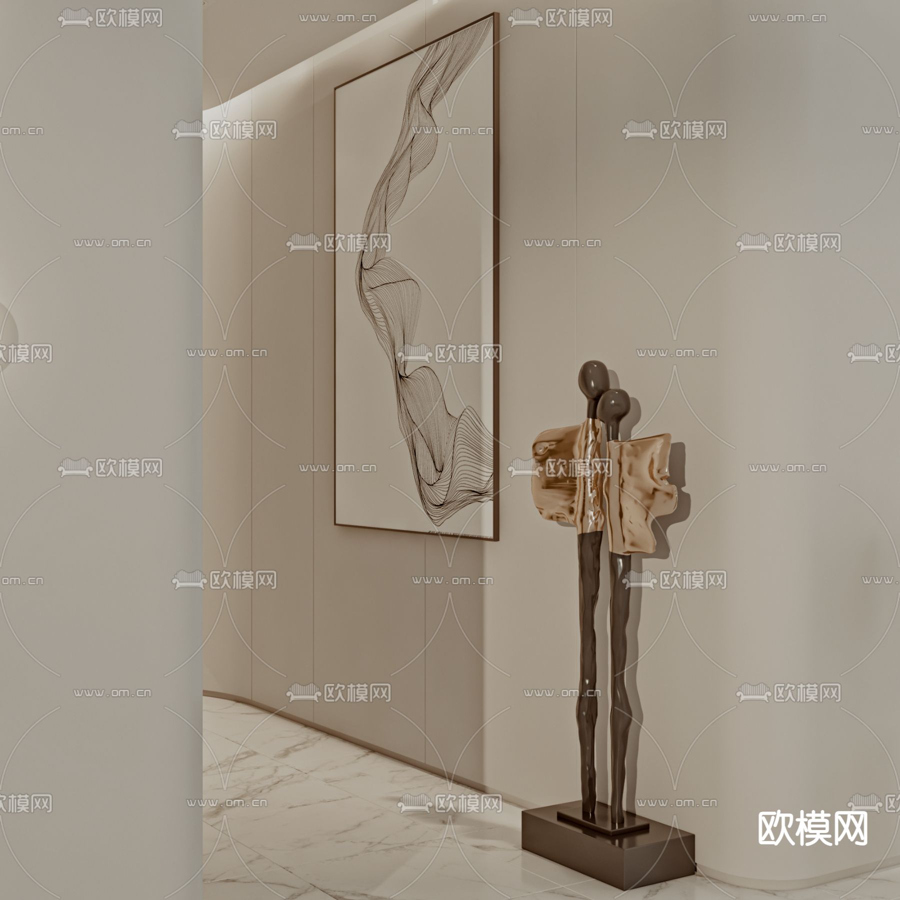 办公室休息区 洽谈区3d模型下载（渲染图3）