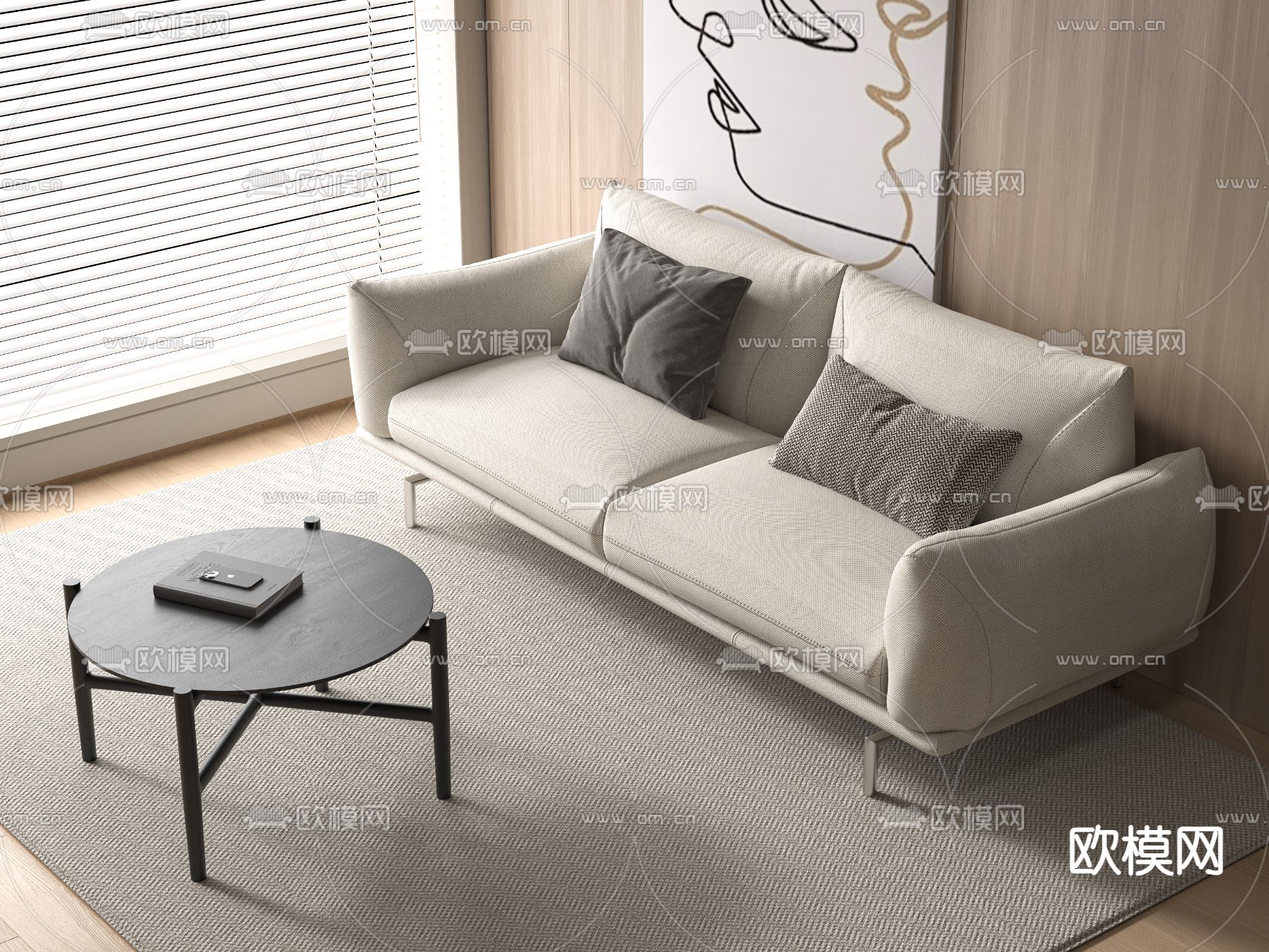 双人沙发3d模型下载