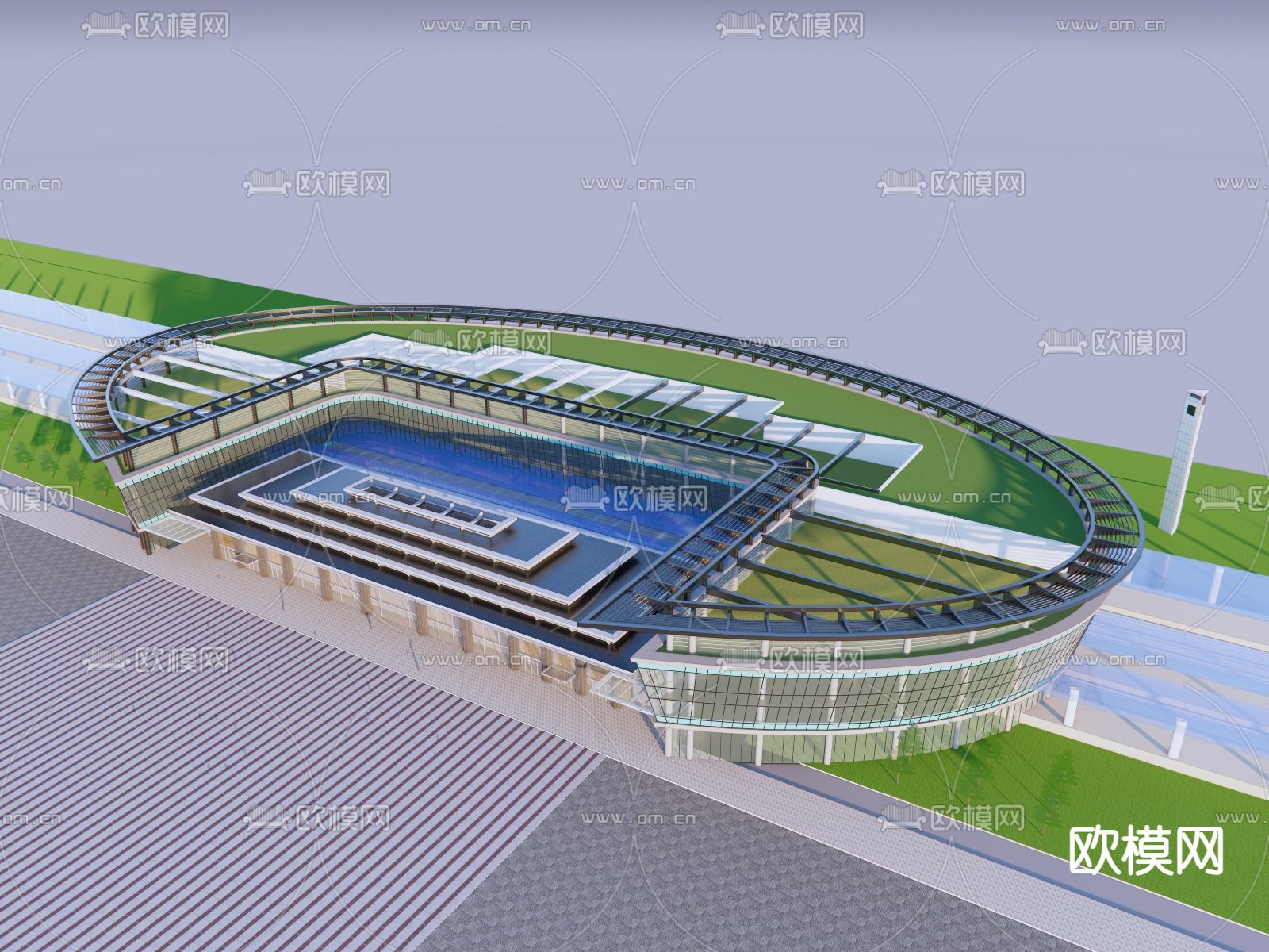 火车站su模型下载（渲染图2）