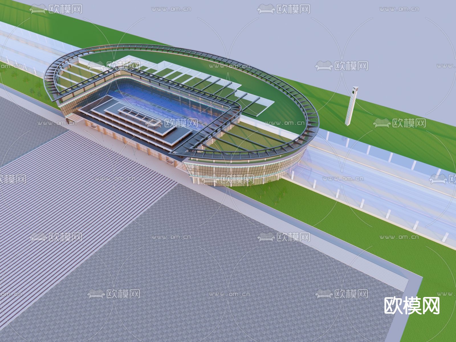 火车站su模型下载（渲染图3）