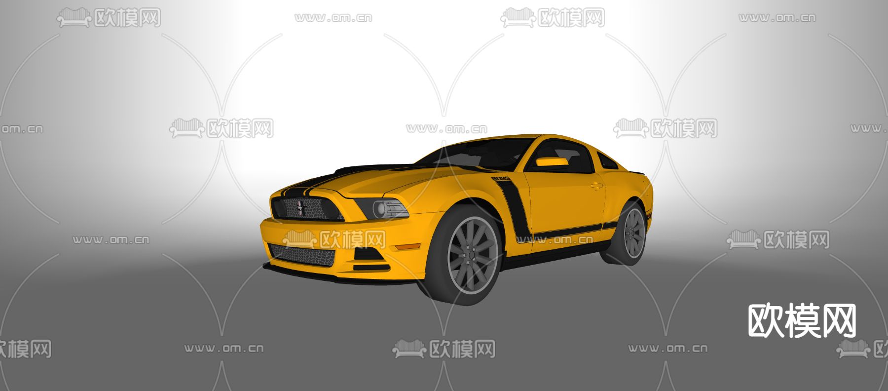雪佛兰 大黄蜂科迈罗 汽车su模型下载（渲染图2）