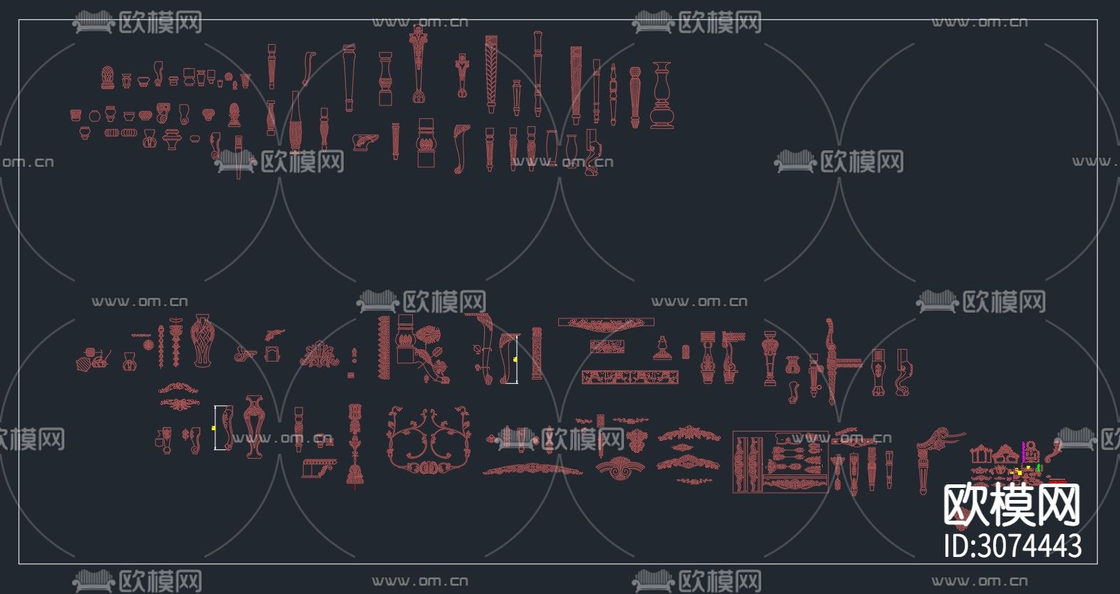 欧式脚cad图库下载