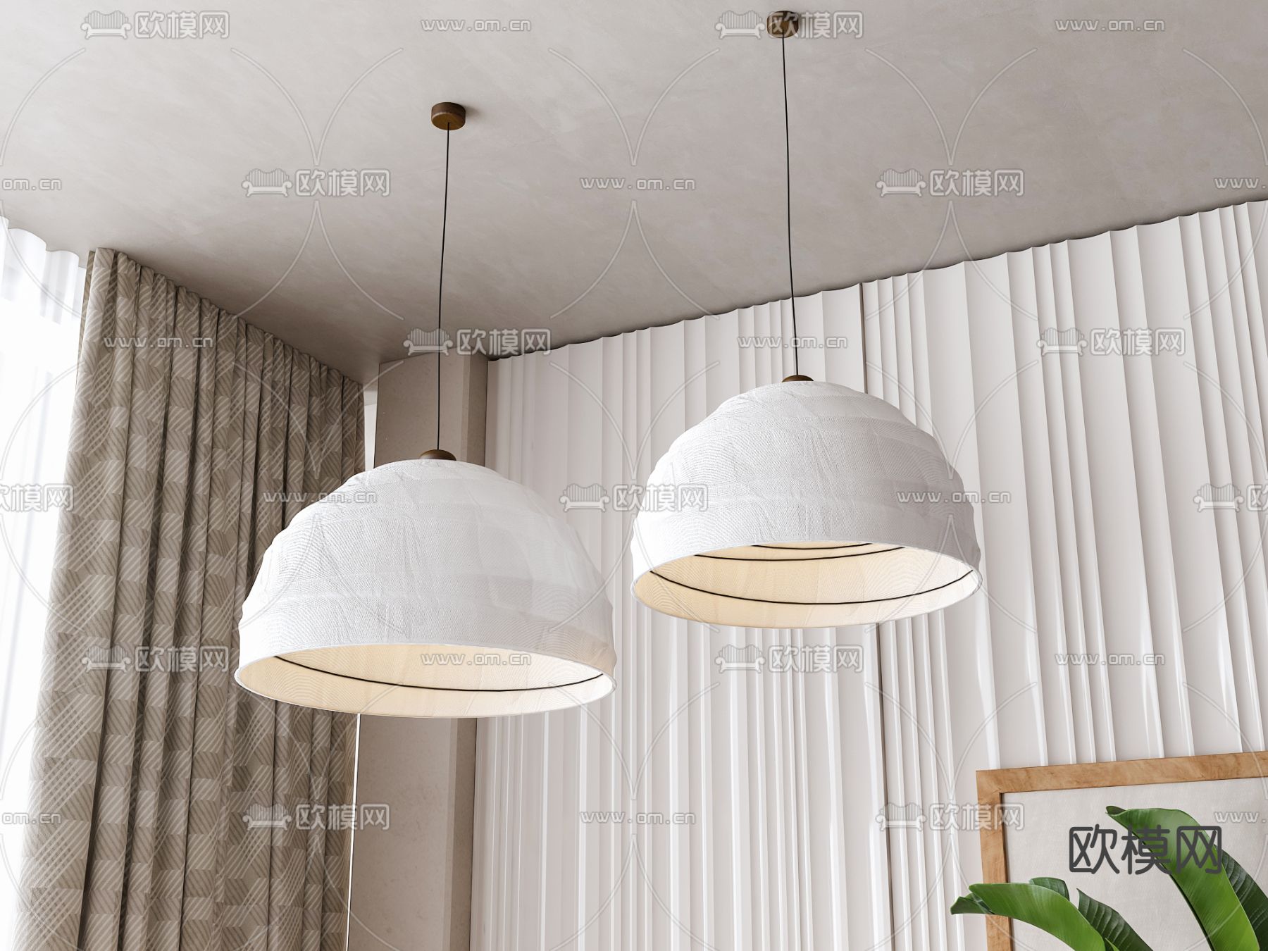 简欧吊灯su模型下载（渲染图2）