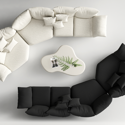 现代多人沙发su模型