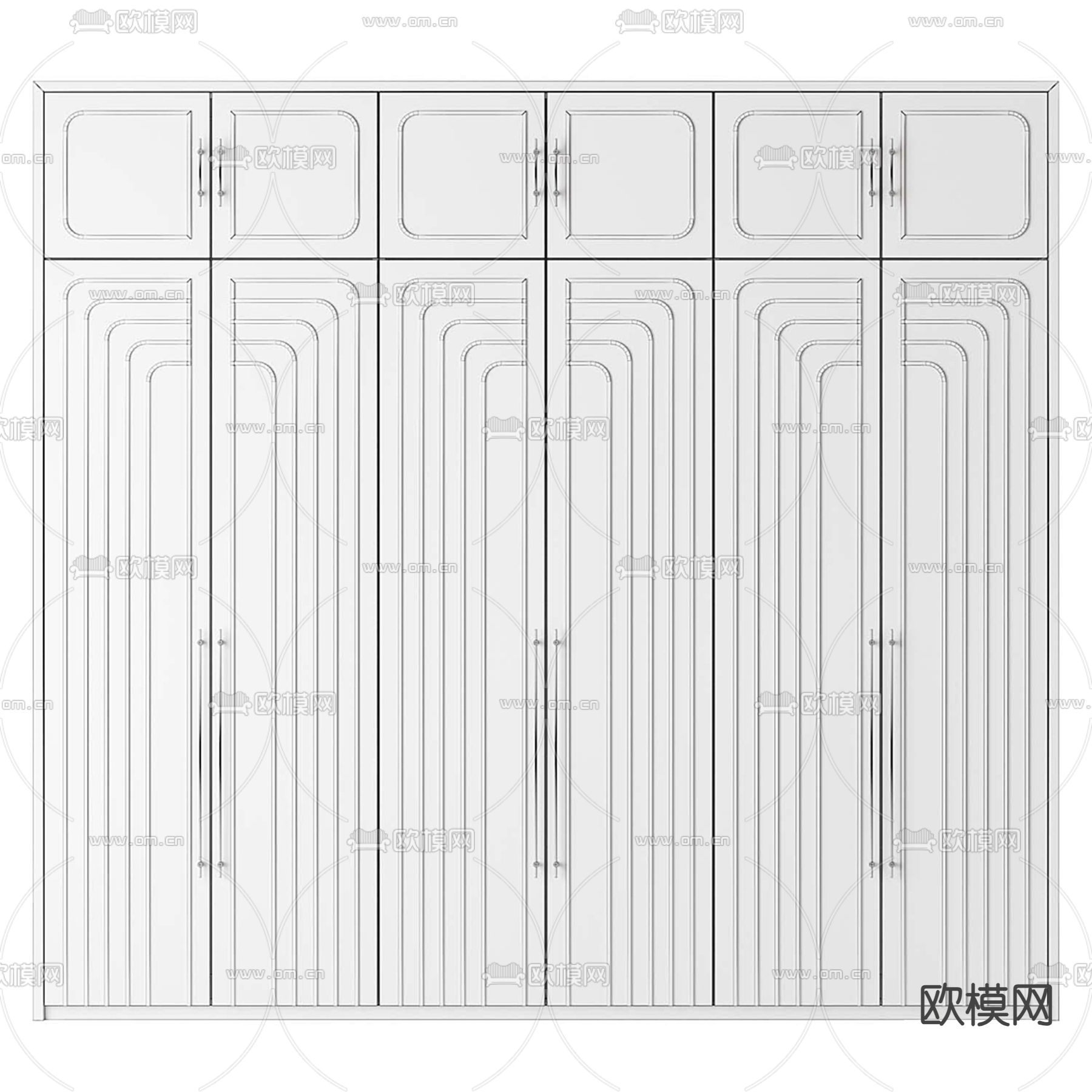 简欧衣柜 衣橱3d模型下载（渲染图3）