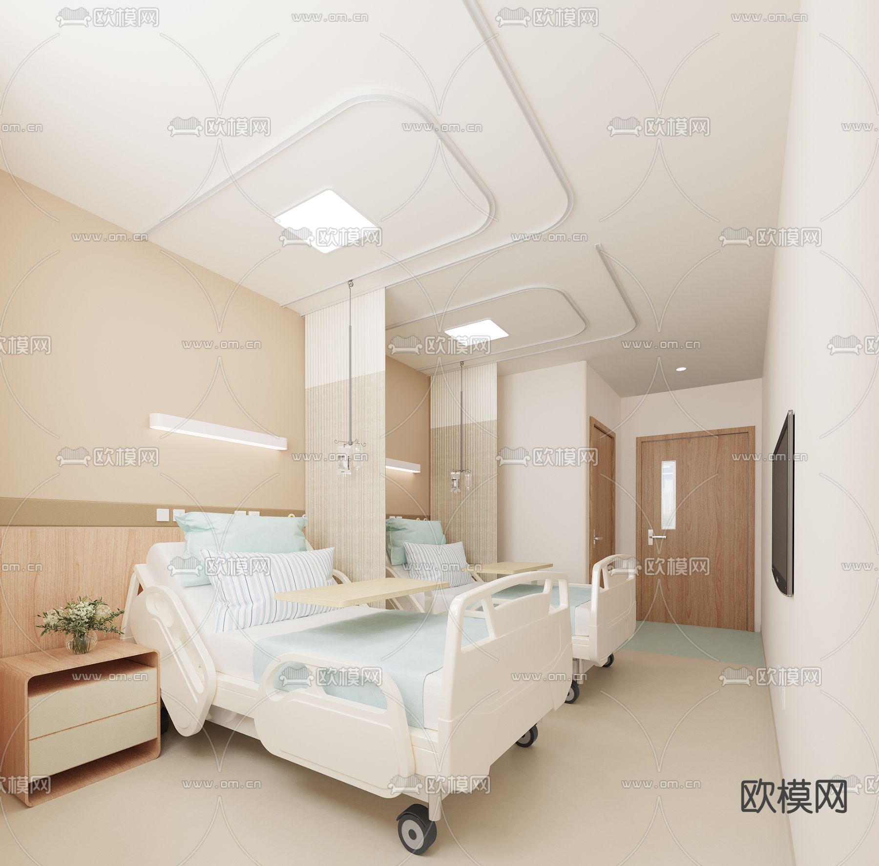 医院病房3d模型下载